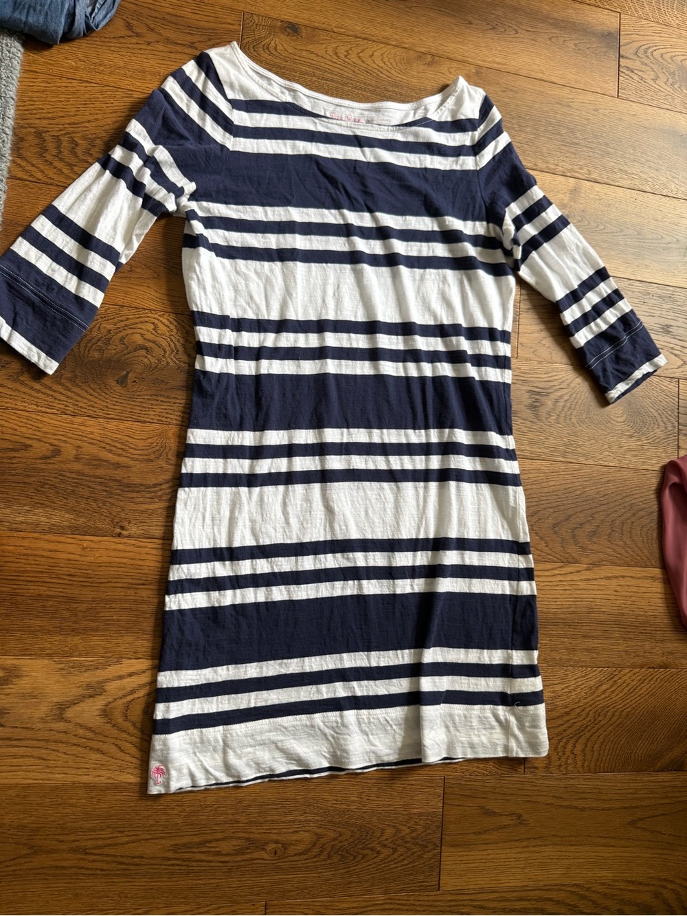 Lilly Pulitzer Navy and White Striped Midi Dress